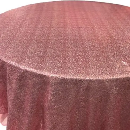 1 Yard Glitz Sequin Tablecloth Round 120 Inch Sparkling Polyester Linen for Weddings and Events Red {6}