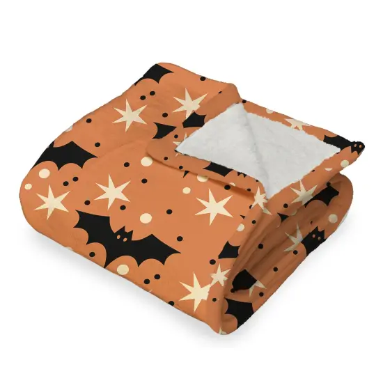 Halloween Silk Touch Sherpa Throw Blanket Flying Bats {4}