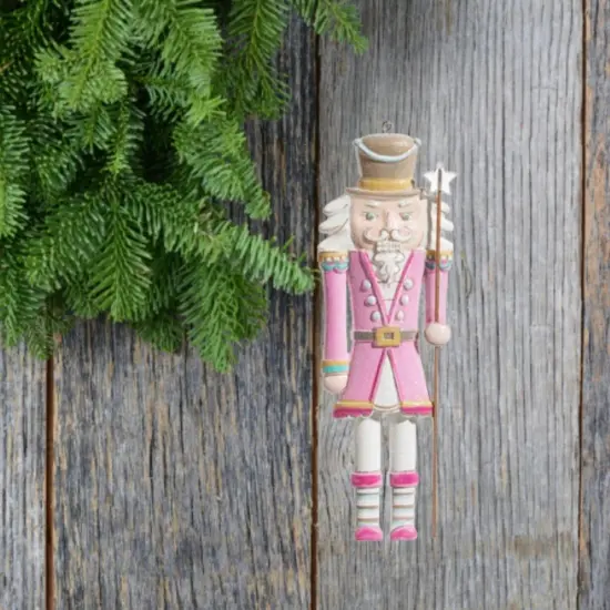 6" Blushing Nutcracker Ornament {2}