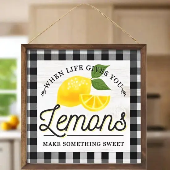 10" Wooden Sign: Lemons/Life {3}