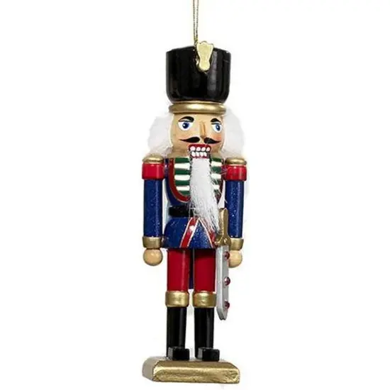 5" Classic Wooden Nutcracker Ornament Red Pants {1}