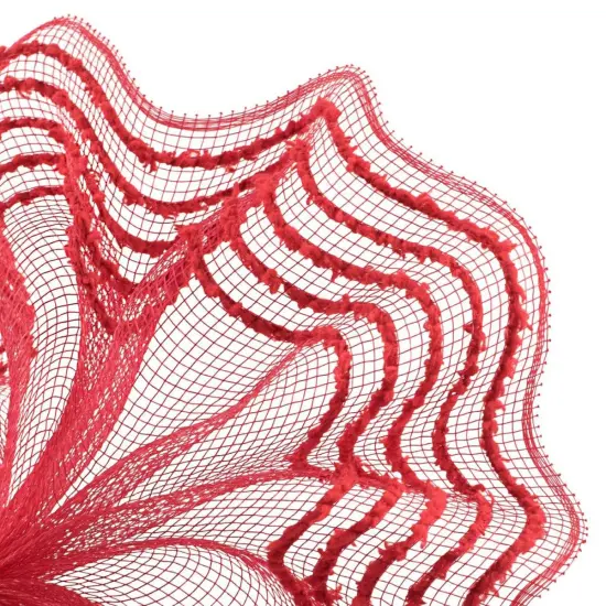 10.25" Drift Border Mesh Ribbon: Red (10 Yards) {2}