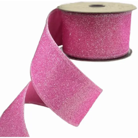 2.5" Sugar Glitter Matrix Ribbon: Pink (10 Yards) {2}