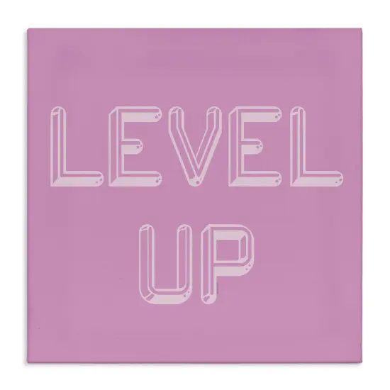 Stupell Industries Level Up Purple & White Canvas Design by Yass Naffas Designs {1}