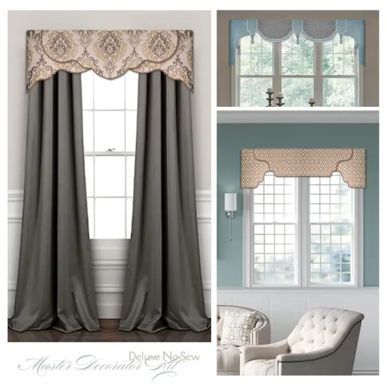 Multi-Style Deluxe No-Sew Master Decorator Valance Kit for Custom Home Decor {5}