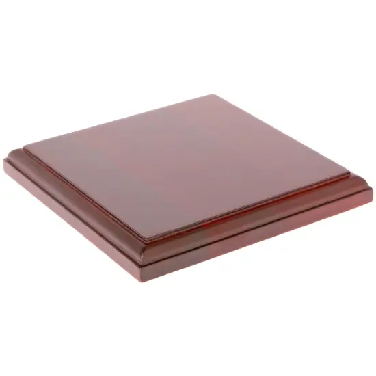 Plymor Fruitwood Square Wood Display Base, 6" W x 6" D x 0.75" H (Display Dimensions 5.5" W x 5.5" D) {1}
