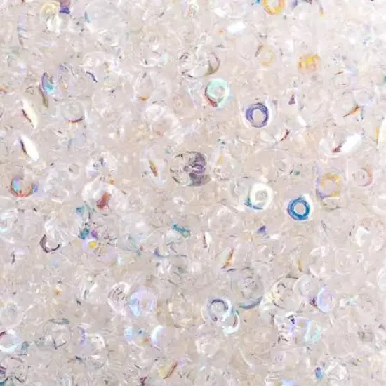 Matubo 2-Hole Czech Glass Opaque Superduo Beads, 100g Crystal AB {1}