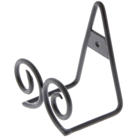 Bard's Black Twin Scroll Wall Mountable Display Easel Stand, 3.5" H x 3.75" W x 2.5" D {1}