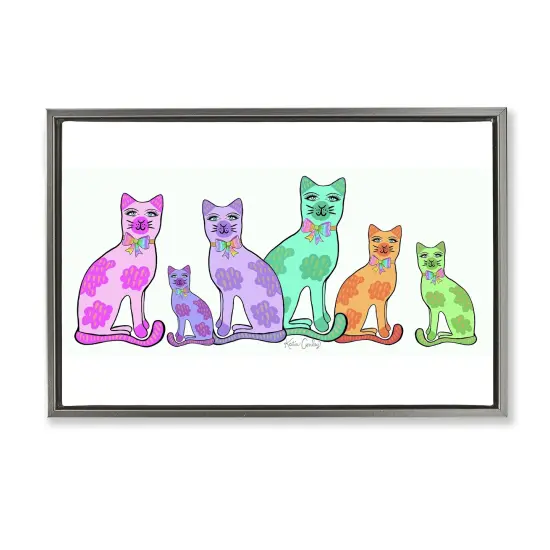 Stupell Industries Funky Whimsical Cats Floating Frame Design by Katie Conley {1}