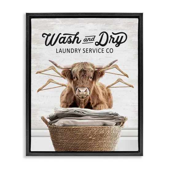 Stupell Industries Wash & Dry Classic Cattle Floating Frame Design by Lettered and Lined {1}