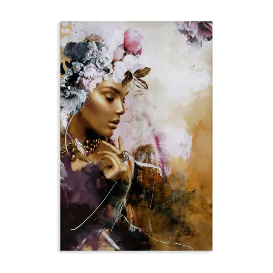 Stupell Industries Elegant Woman & Florals Canvas Design by Design Fabrikken {1}
