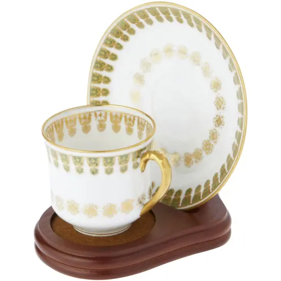 Bard's Demi-Tasse Walnut MDF Cup and Saucer Stand, 3.5" H x 3.5" W x 4.5" D {3}