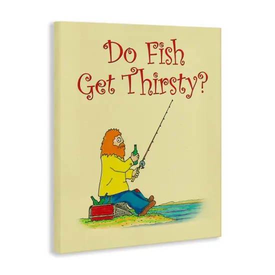 Stupell Industries Do Fish Get Thirsty Humor Canvas Design by Roger Straub {3}