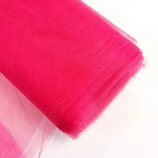 40 Yard Sheer Diamond Net Tulle Fabric Bolt for Wedding Arch Pew Bow Crafts 54 inch Width Fuchsia {2}