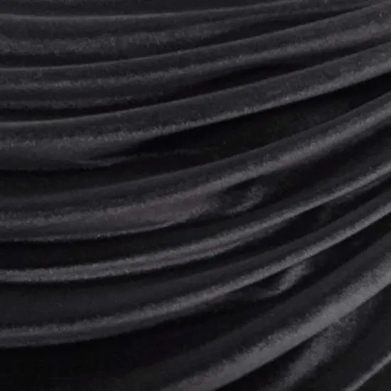 1 Yard Stretch Velvet Fabric Medium Weight Soft Sheen 4-Way Stretch 58/60" Width Black {1}