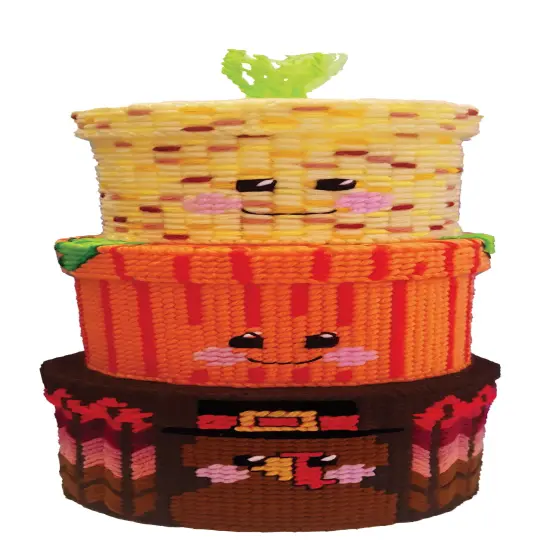 Design Works Plastic Canvas Wall Decor Kit Set Of 3-Harvest Nesting Boxes {2}