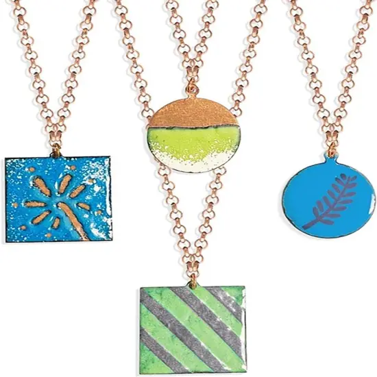 Copper Enamel Jewelry Kit &ndash; Make Glossy Jewelry in Minutes with Enamel Powder, Copper Blanks & Accessories {4}