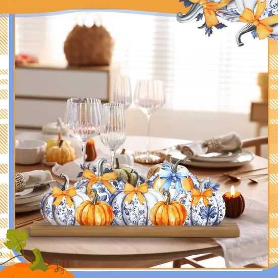 Fall Pumpkin Metal Sign for Tabletop {4}