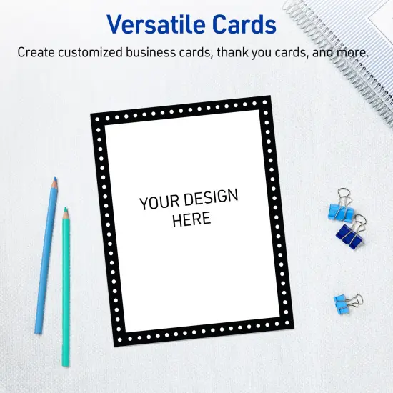 Avery Printable Rectangle Invitation Cards, Black and White Polka Dots, 5" x 7", Matte White Rectangle Invitation Cards, Laser/Inkjet, 20ct, Great for Invitation Cards {6}