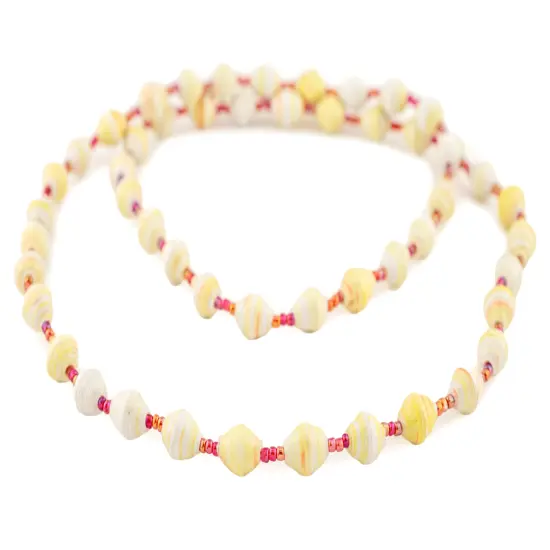 The Bead Chest Recycled Paper Bead Necklace from Uganda - Fair Trade African Jewelry (Cherry Cheesecake) {3}