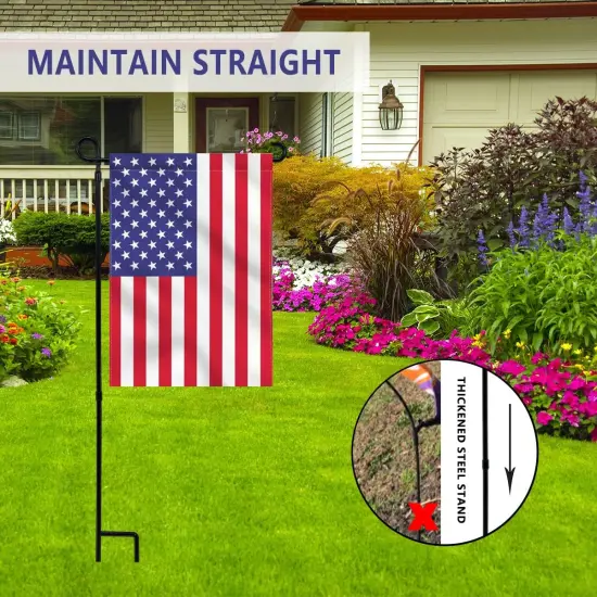 Garden Flag Stand Holder, Premium Yard Flag Holder Weather-Proof Metal Powder-Coated {4}