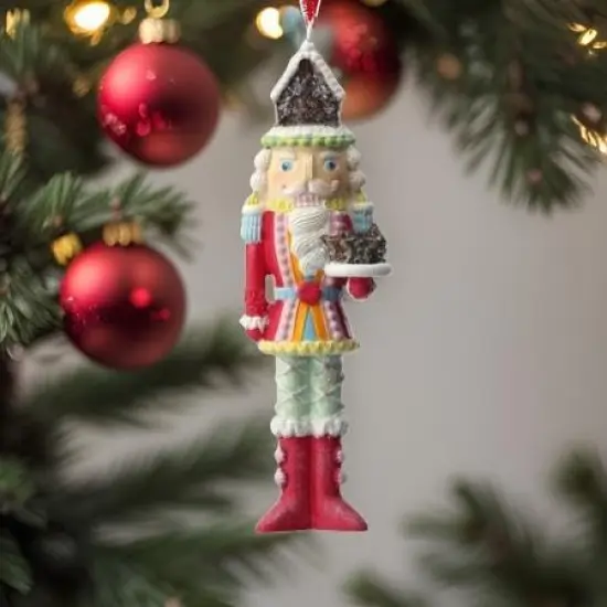 6" Resin Candy Nutcracker w/Cake Ornament {4}