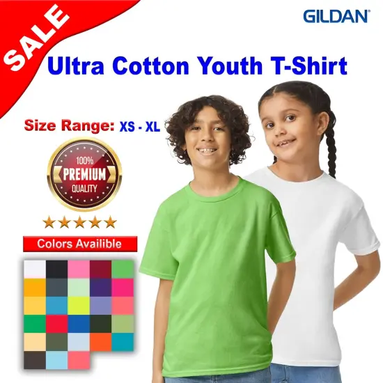 Gildan&reg; Ultra Cotton Youth Crewneck Short Sleeve T-Shirt Light pink {2}