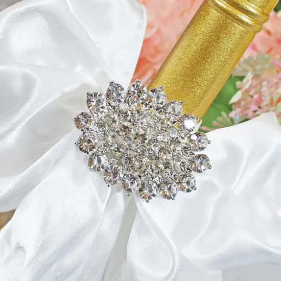 Winston Rhinestone Chair Band Buckle Silver Metal Accent 2 Inch Width {3}