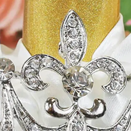 Crown Rhinestone Chair Band Buckle Silver Metal Decor 2 Inch Width {4}