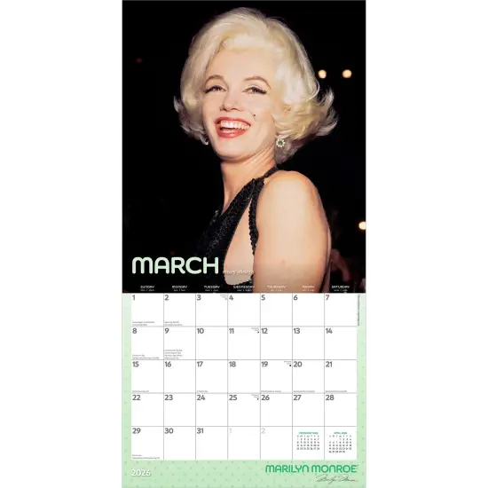 Marilyn Monroe OFFICIAL | 2026 12 x 24 Inch (Hanging) Monthly Square Wall Calendar | Foil Stamped Cover {3}