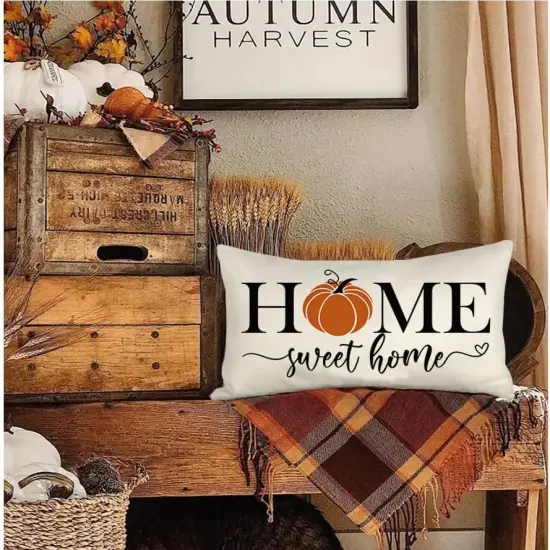 Fall Decorative Pillow Covers - Beige (20" x 12") {4}