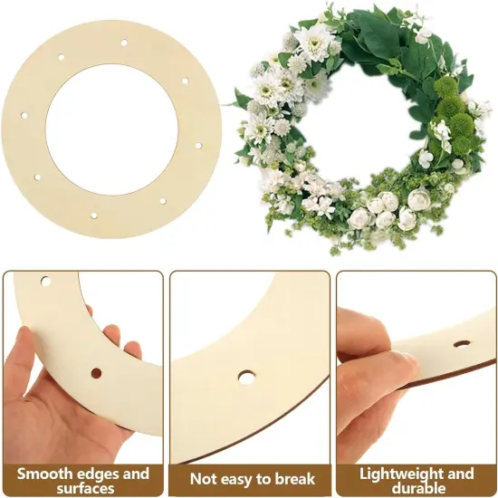20PCS 10 Inch Wooden Wreath Frame, 2.5mm Thickness Wood Wreath Rings for Crafting, Unfinished Wooden Wreath Frame for DIY Beautiful Floral Arrangements, Home Decor, Christmas and Easter Crafts {4}