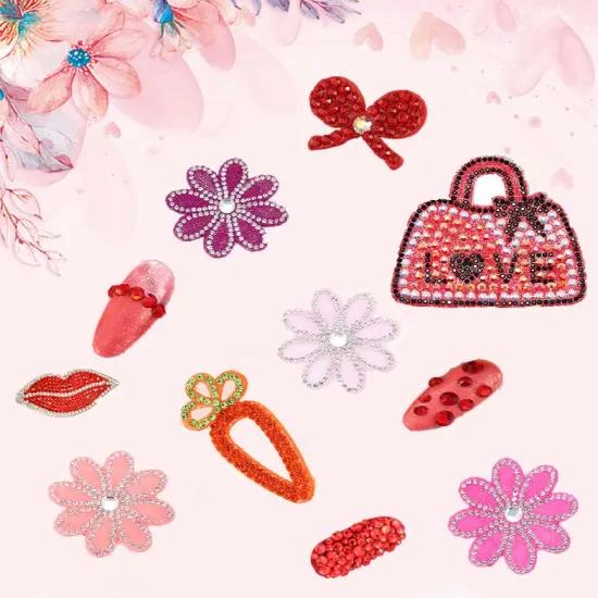 4500pcs+ Flatback Glass Hotfix Iron On Rhinestones Crystal for DIY Making with 1 Tweezer & 1 Picking Pen for Shoes, Clothes, Face Art, Bags, Manicure (3-Sizes,6-colors, Red Color Series) {3}