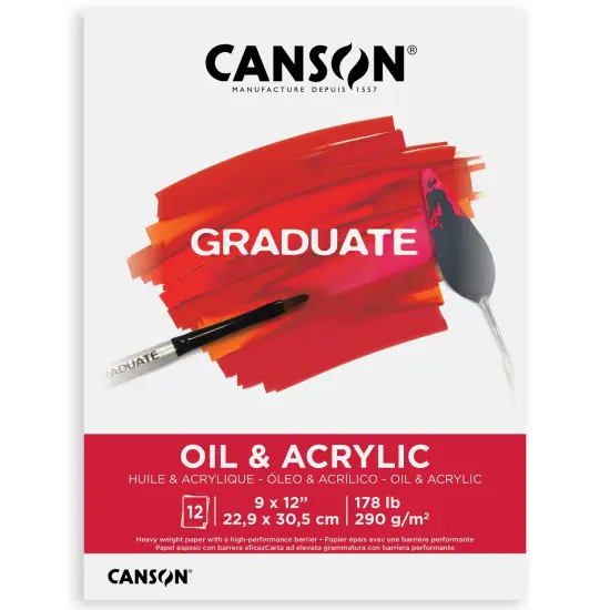 Canson Graduate Graduate Oil & Acrylic Pad 9"x12"-12 sheets {1}