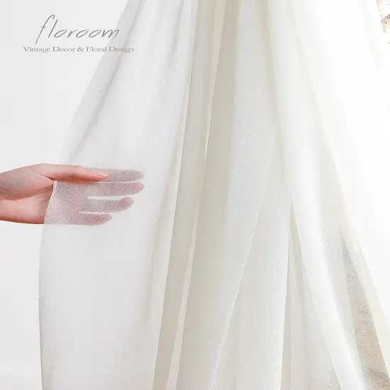 Wedding Arch Draping Fabric 2 Panels 20Ft Ivory Chiffon Fabric Drapes Arbor Drapery Wedding Ceremony Reception Swag Decorations {3}