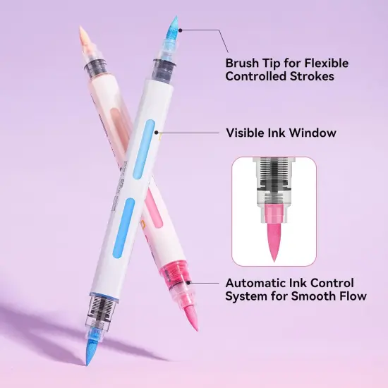 36-Color Acrylic Markers for Rock Painting, Dual Brush Tip Acrylic Pens, Waterproof Paint Markers {2}