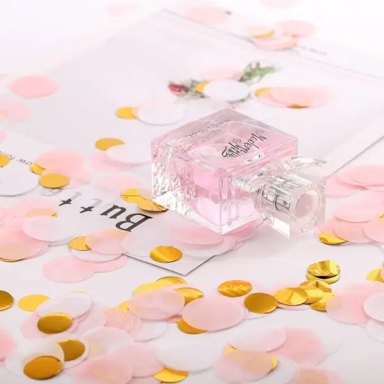 Round Tissue Confetti 6000 Pcs Paper Table Wedding Confetti Dots for Christmas, Wedding,Birthday Party,Baby Shower,Valentine's Day and Balloon Decorations,1 Inch (Pink,White, Gold) {5}