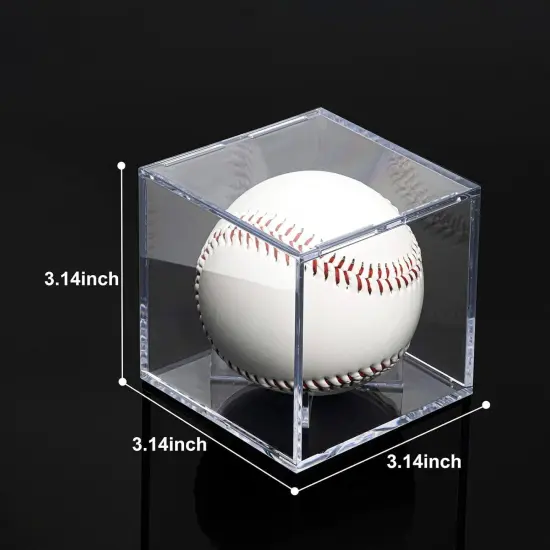 4 Pack Baseball Display Cases - UV Protected Acrylic Square Baseball Holder, Official Size Baseball Display Boxes, Clear Display Cube Baseball Memorabilia Showcase Autographed Ball Protector {2}