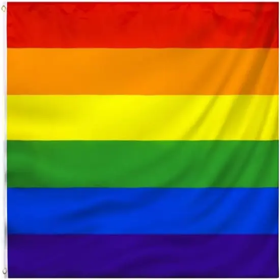 Rainbow Pride FLAG 3x5 FT Polyester gay pride flag outdoor indoor Canvas Header and Double Stitched LGBT FLAG with two Brass Grommets {1}