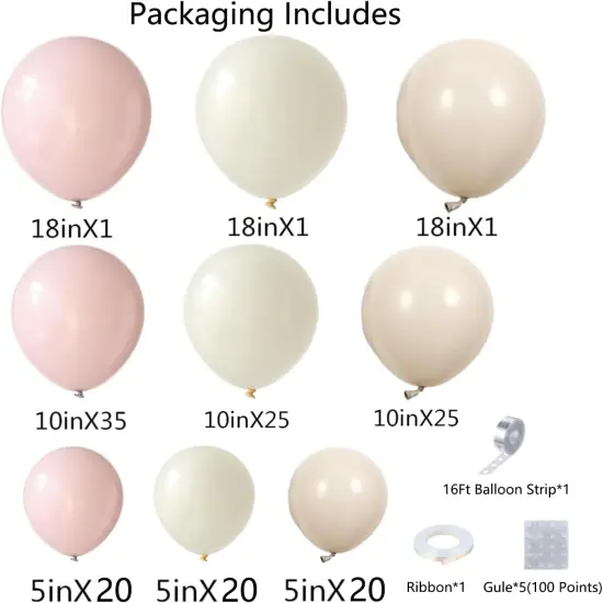 151pcs Boho Dusty Pink Balloon Arch Garland Kit {2}