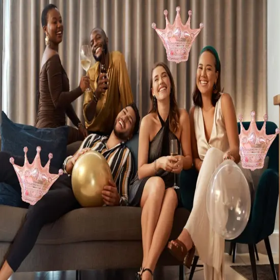 30 Inch Crown Balloons Foil Helium for Birthday Anninversary Christmas Party Supplies 3Pcs {3}