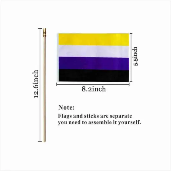 Pride Rainbow Small Stick Flag All Mini Hand Held LGBTQ Flags,20 Pack,5x8 Inch {2}