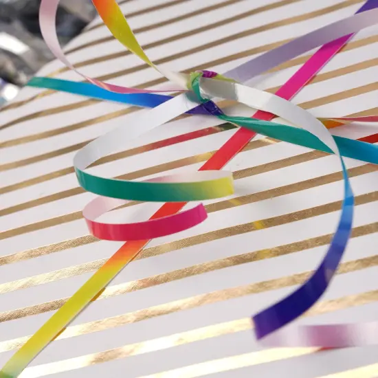 Rainbow Ribbon, 500 Yard Curling Ribbon for Crafts, Balloon Iridescent Color Gift Wrapping, Balloon Ribbon, Crimped Ribbon, Holographic Balloons String, Florist Flower (1 Roll) {4}