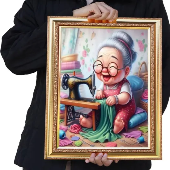 Diamond Art Kits for Adults-Diamond Art Paintings-Cartoon Grandma Full Drill Diamond Dots Paintings for Beginners, Round 5D Paint with Diamonds Pictures Gem DIY Crafts Kits {4}