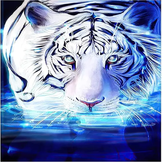 Tiger Diamond Art Kits for Adults, Full Drill 5d Diamond Art Animals Diamond Art Kits Gem Art Painting Rhinestone for Home Wall Art Decor 30x40 cm {1}