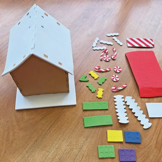 Foam Gingerbread Houses Craft Kit (Pack of 12) {3}