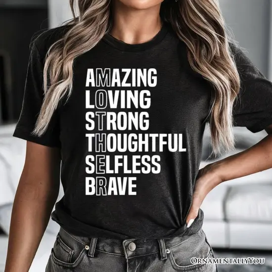 Inspirational Mom T-Shirt, Definition Black Tee for Brave and Thoughtful Mothers {6}