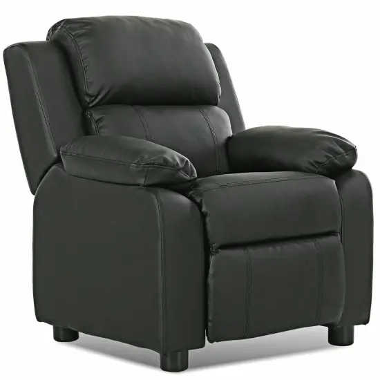 Kids Headrest Recliner Sofa Chair Hardwood, PU, Comfortable Black {1}