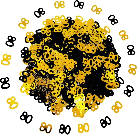 Cheers to 80 Years Balloons Black and Gold 80 Birthday Decorations for Women Men 80th Birthday Balloons Latex Gold Confetti Balloon 80 Anniversary Theme Happy Birthday Party Supplies 12 inch {5}