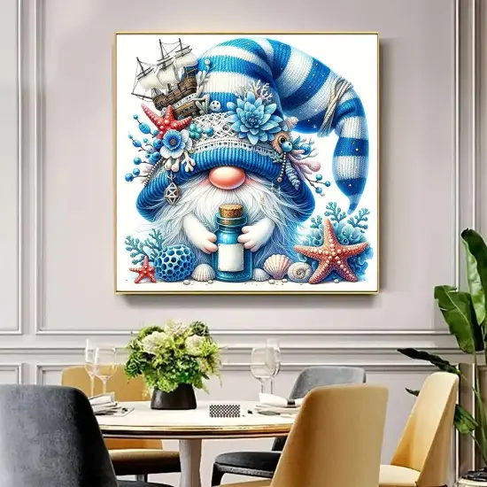 Gnome Drift Bottle Diamond Art Kits for Adults, 5D Diamond Painting Kits for Adults Beginners, DIY Full Round Drill Diamond Dot Painting Gem Art Kits for Adult, Home Wall Decor 13.8x13.8 Inch {3}